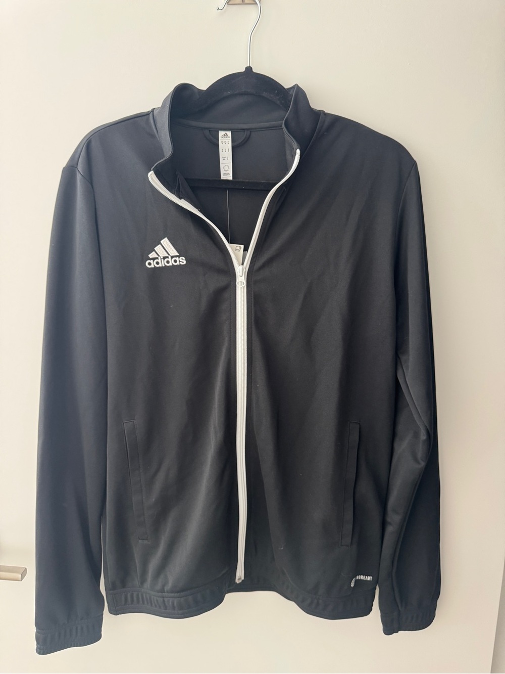 adidas Men’s Black Performance Zip Jacket with White Trim